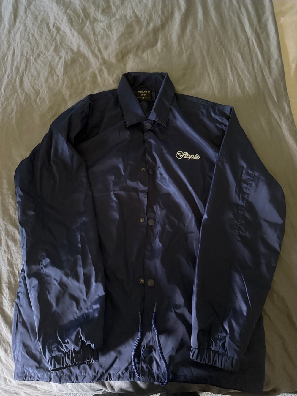 Staple Navy Buttonup Rain Jacket